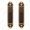 Maniglie in ottone Maniglia per porta in legno Maniglia per porta su piastra per serratura da infilare (B-YJ6601-CF)