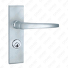 Maniglia per porta in alluminio ossigenato su maniglia per porta piastra piastra (G375-G53)