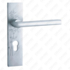 Maniglia per porta in alluminio ossigenato su piastra maniglia per porta (G401-G25-F)