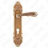 Maniglie in ottone Maniglia per porta in legno Maniglia per porta su piastra per serratura da infilare (B-PM9080L-OG)