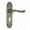 Maniglia della porta Tirare la maniglia della porta in legno Hardware maniglia della porta sulla piastra per serratura da infilare dalla maniglia della piastra della porta in lega di zinco o acciaio (ZM585100-DAB)