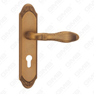 Maniglia per porta Tirare maniglia per porta in legno Hardware maniglia per porta su piastra per serratura da infilare con maniglia per porta in lega di zinco o acciaio (CM577-C42-DYB)