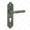 Maniglia della porta Tirare la maniglia della porta in legno Hardware maniglia della porta sulla piastra per serratura da infilare dalla maniglia della piastra della porta in lega di zinco o acciaio (ZM463102-DAB)