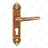 Maniglie in ottone Maniglia per porta in legno Maniglia per porta su piastra per serratura da infilare (B-PM8476M-OG)