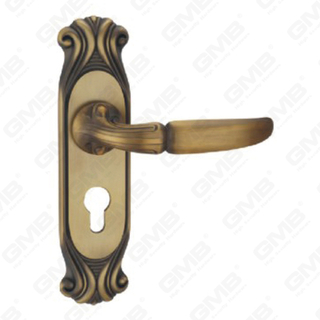 Maniglia della porta Tirare la maniglia della porta in legno Hardware maniglia della porta su piastra per serratura da infilare tramite maniglia della piastra della porta in lega di zinco o acciaio (CA457-C01-DYB)