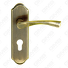 Maniglie in ottone Maniglia per porta in legno Maniglia per porta su piastra per serratura da infilare (B-PM0663-AB)