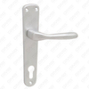 Maniglia per porta in alluminio ossigenato su piastra maniglia per porta (90205)