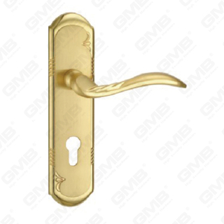 Maniglia della porta Tirare la maniglia della porta in legno Hardware maniglia della porta sulla piastra per serratura da infilare dalla maniglia della piastra della porta in lega di zinco o acciaio (ZM83238-GSB GPB)