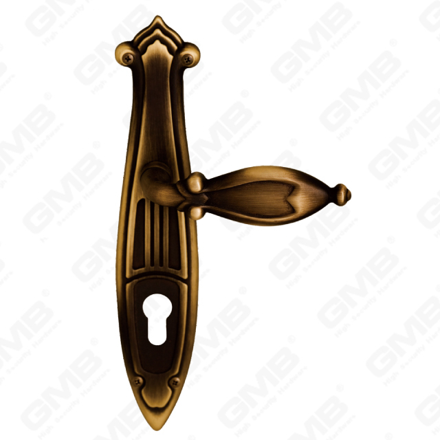 Maniglie in ottone Maniglia per porta in legno Maniglia per porta su piastra per serratura da infilare (B-RM6060-MABM)