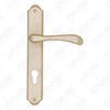 Maniglie in ottone Maniglia per porta in legno Maniglia per porta su piastra per serratura da infilare (B-PM3661-SN)